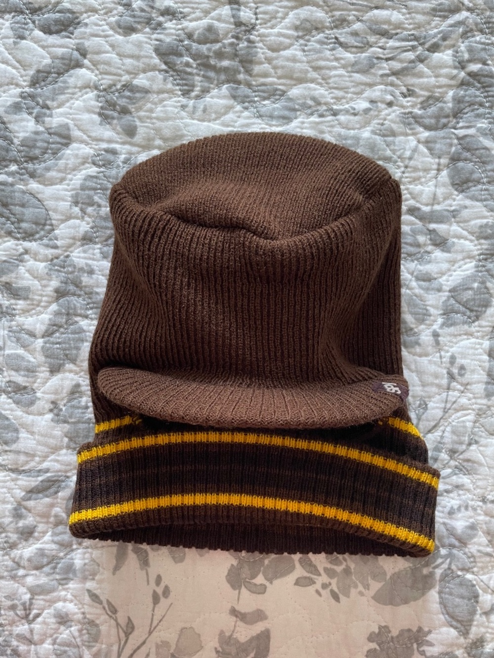 EUC Rare SPY Optic Women’s Vintage Y2K Ribbed Visored Balaclava in Brown/Yellow - Picture 3 of 6